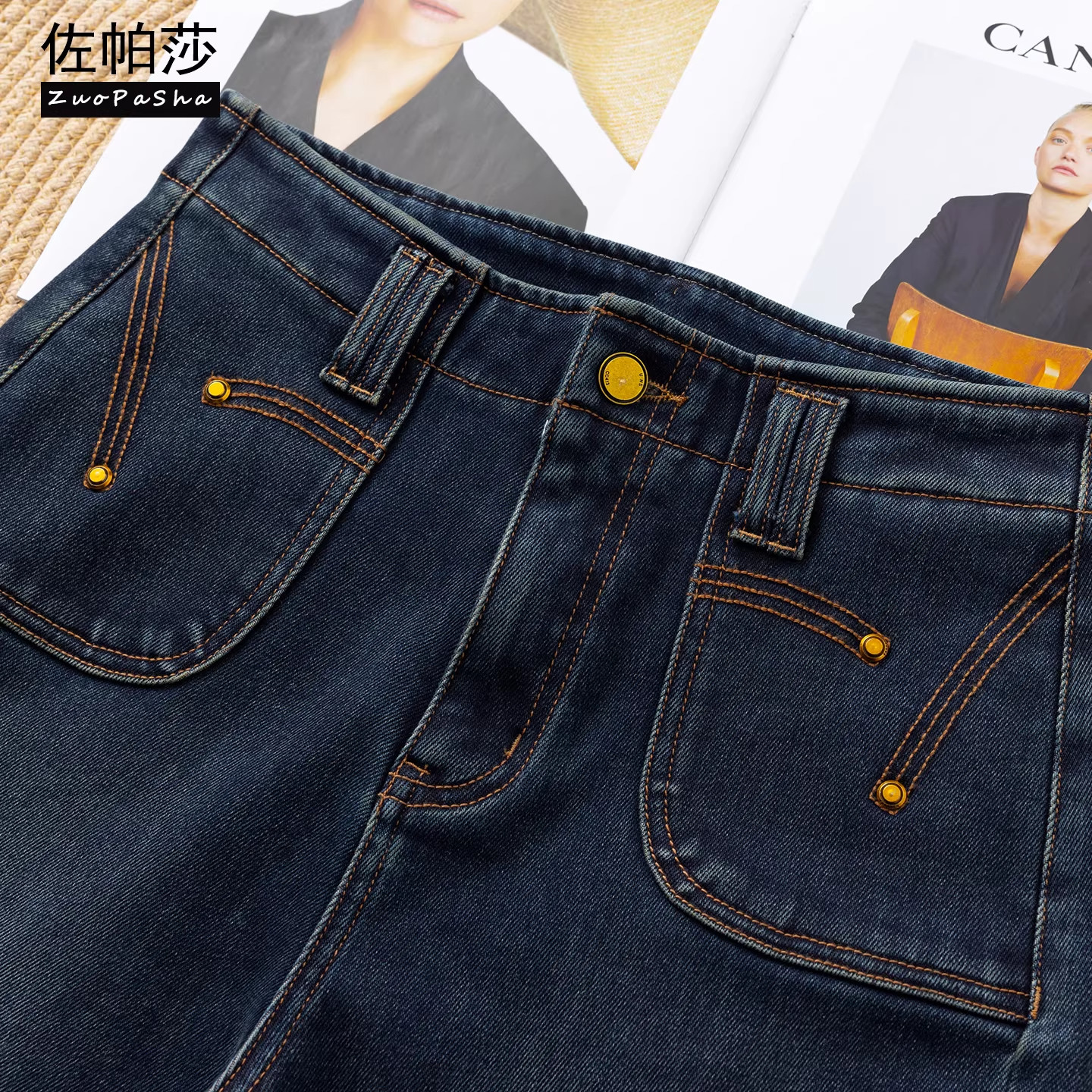 窄版直筒牛仔裤女2026年春秋新款深色高腰小个子显瘦微喇阔腿裤子,淘宝优惠券,粉丝福利购,淘宝优惠卷