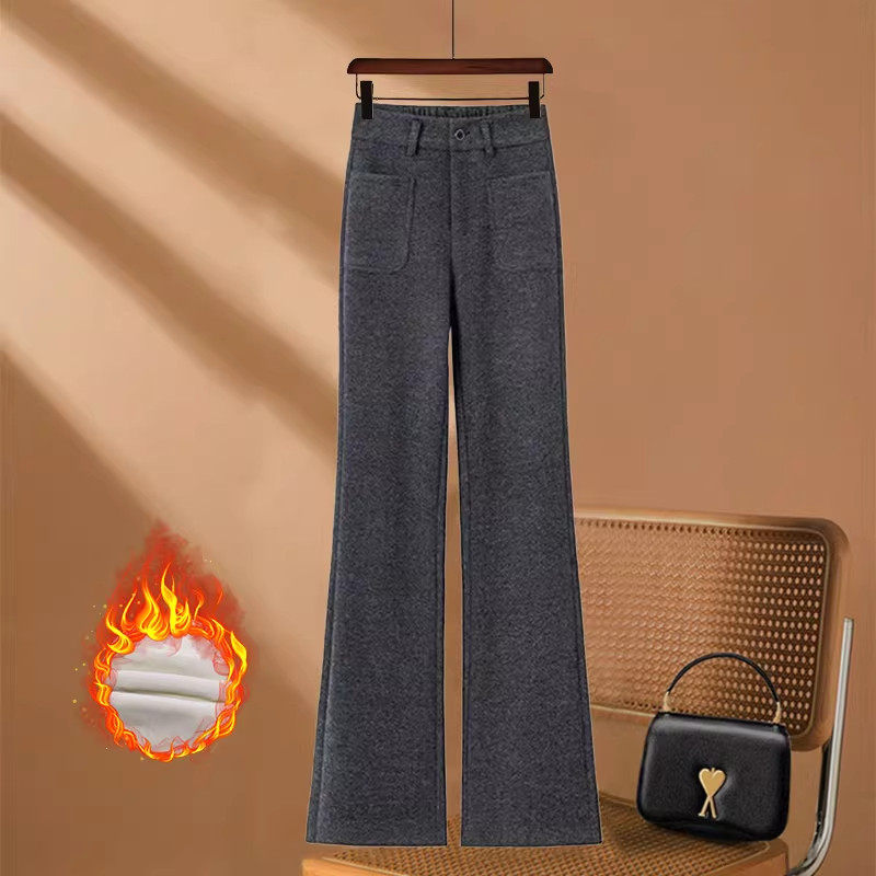 毛呢微喇裤女春秋季2026新款高腰显瘦垂感流行休闲裤软糯喇叭裤子,淘宝优惠券,粉丝福利购,淘宝优惠卷