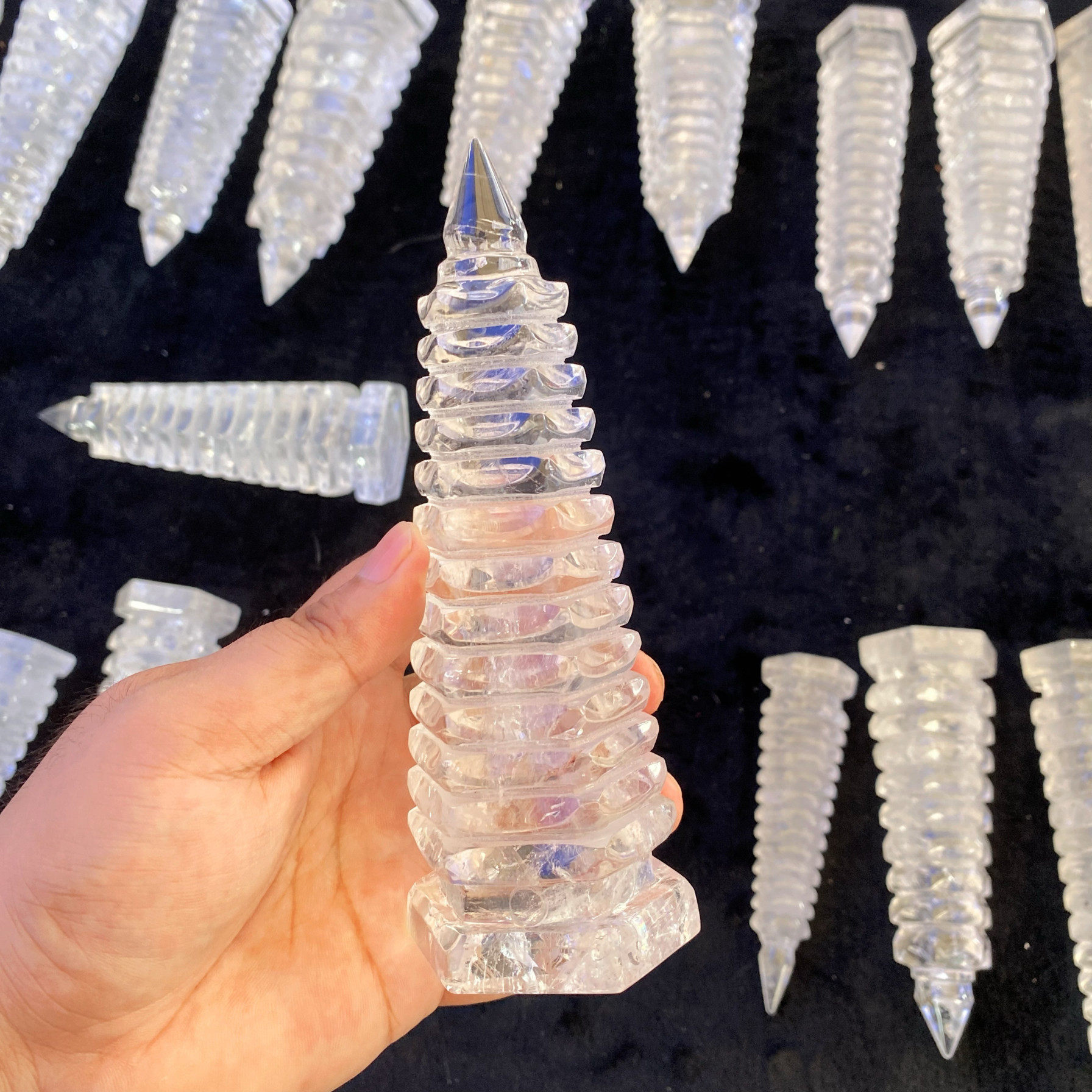 天然白水晶文昌塔7层9层13层家居办公装饰风水摆件,淘宝优惠券,粉丝福利购,淘宝优惠卷