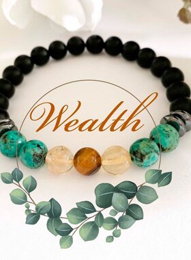 新款欧美跨境热销天然天然石黄水晶东陵玉手串男女通用手工串珠