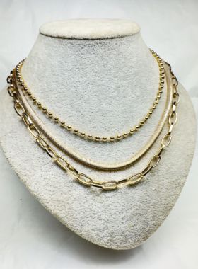 rack女项链外贸饰品项链女水波链时尚百搭三层项链锁骨链配饰