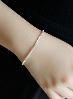 Kissilver925纯银碎银子手链脚链