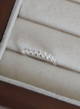 麦穗图腾戒指女925银活口气质