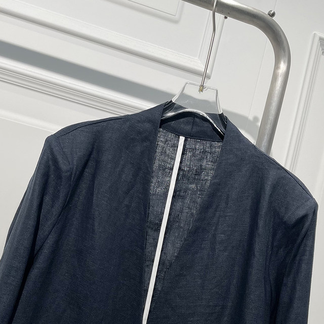 High-end and versatile buckle linen suit jacket