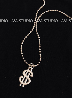 抖音嘻哈风中长款复古符号毛衣链