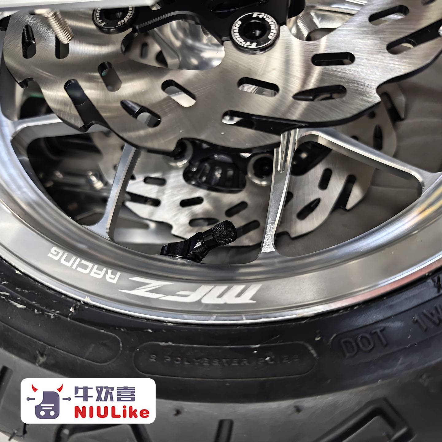 电动车前轮双碟套装185开档 九号MZ/猎户座/E300P/极核AE4小牛FXT - 图2