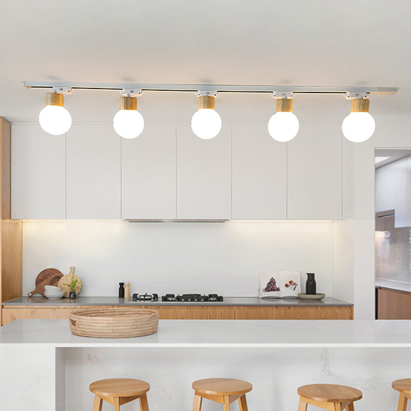 简约家用轨道灯全光谱护眼三色变光木艺玻璃万向日式散光明装射灯,淘宝优惠券,粉丝福利购,淘宝优惠卷