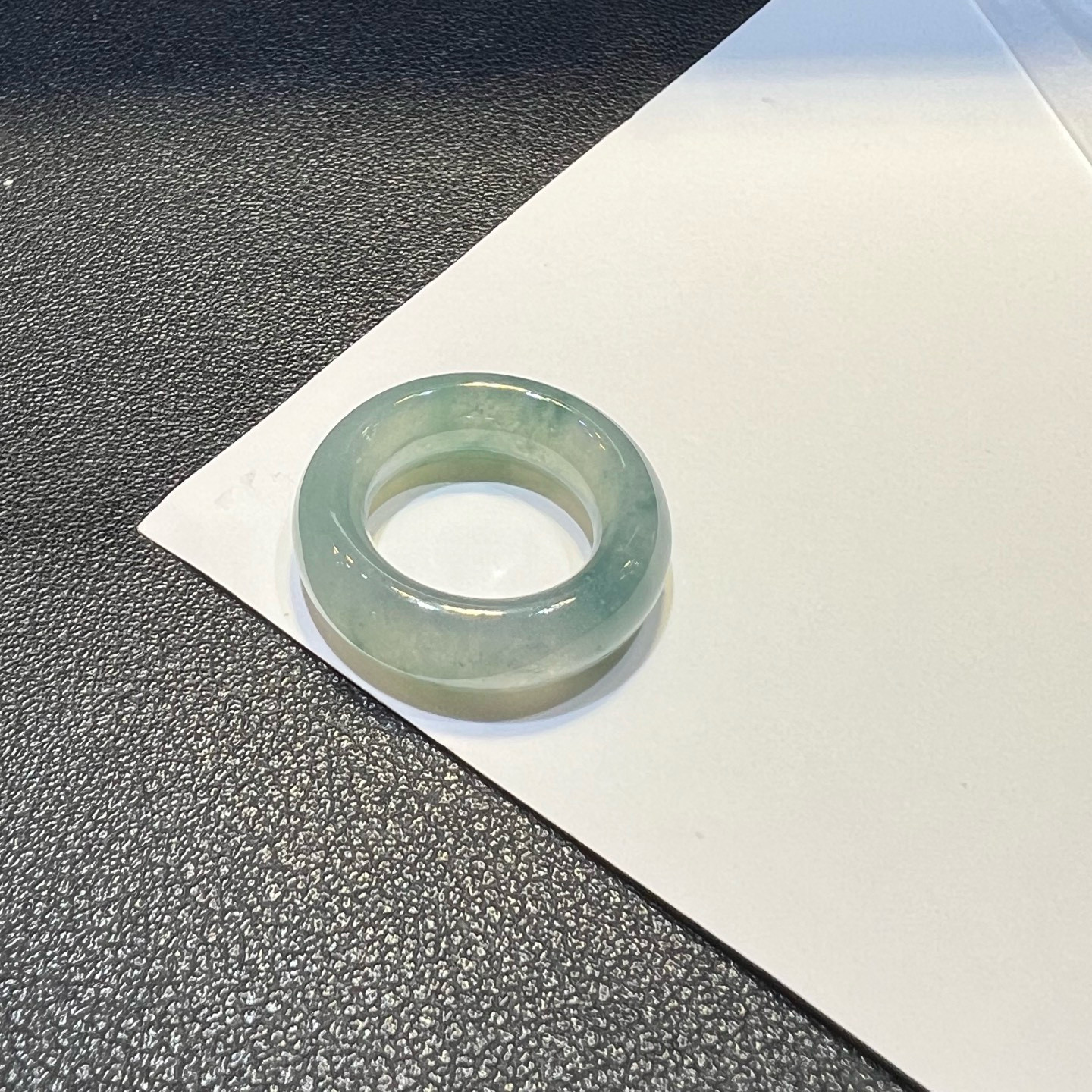 Nuobing light blue background jadeite ring with loose stones, natural Myanmar A-grade ring