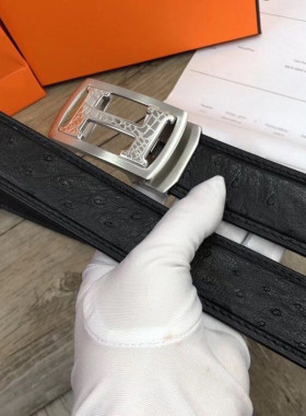 南非进口满钉无拼接商务正品皮带