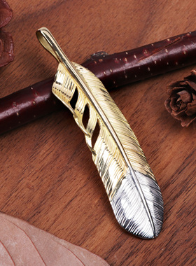 国内现货羽毛菊地建铂金吊坠项链