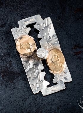 【国内现货】高山隆双点刀片银链