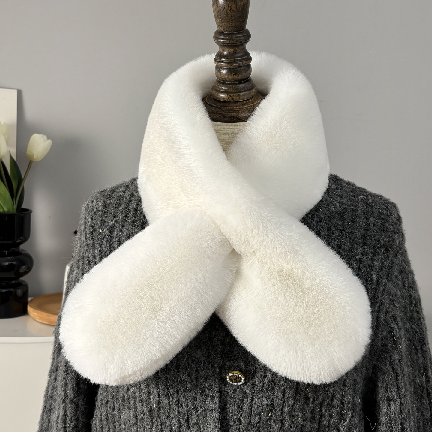 双面毛毛围巾加厚仿獭兔毛绒皮草领子护颈女士仿真貉子毛围脖冬季,淘宝优惠券,粉丝福利购,淘宝优惠卷