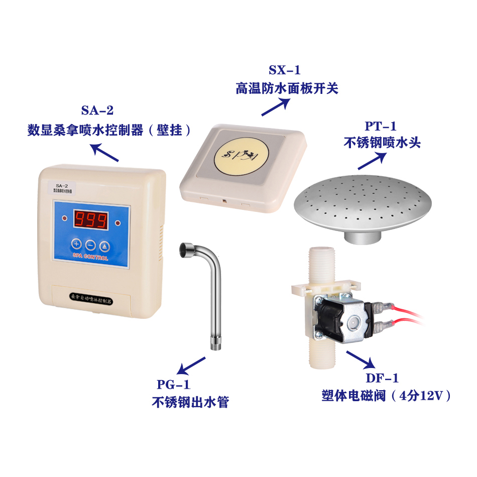 喷水时间可调 桑拿炉自动喷淋系统 浇水洒水按压触摸开关款式可选 - 图3