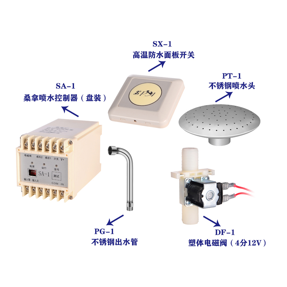 喷水时间可调 桑拿炉自动喷淋系统 浇水洒水按压触摸开关款式可选 - 图0