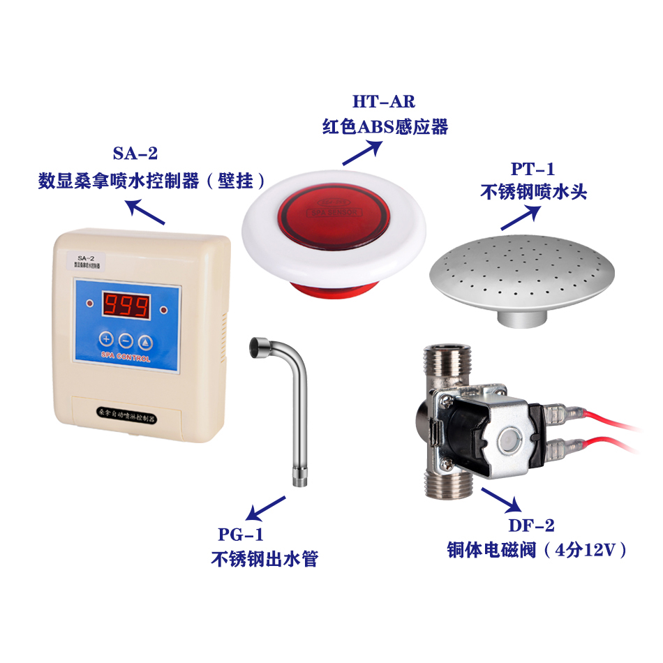 喷水时间可调 桑拿炉自动喷淋系统 浇水洒水按压触摸开关款式可选 - 图2