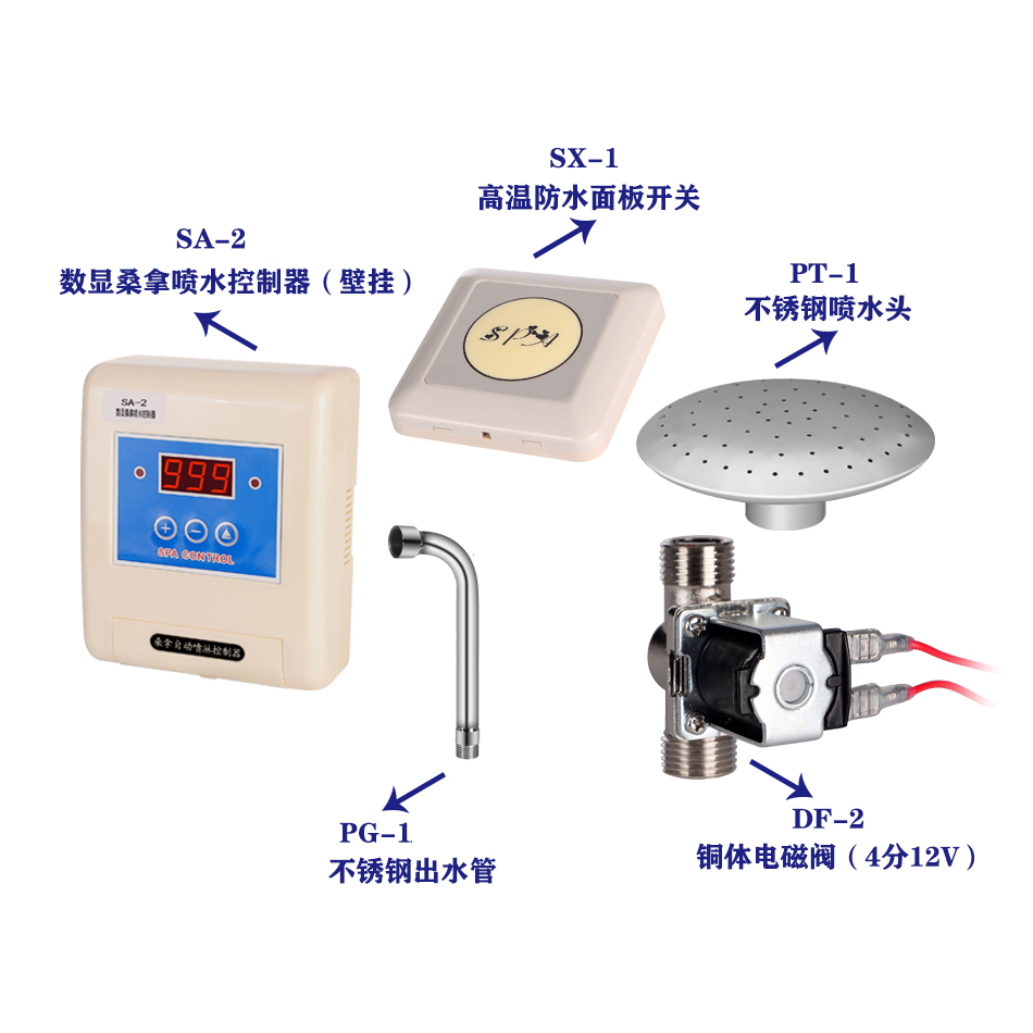 喷水时间可调 桑拿炉自动喷淋系统 浇水洒水按压触摸开关款式可选 - 图1