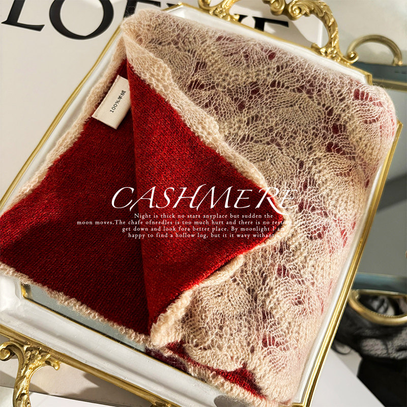 ji罕见！意大利宫廷蕾丝针织Cashmere纯山羊绒围巾冬季女加厚披肩,淘宝优惠券,粉丝福利购,淘宝优惠卷