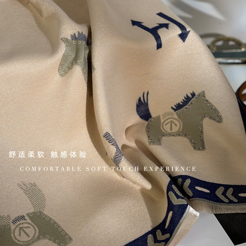 豆绿小马！轻奢减龄仿羊绒围巾冬季女韩版百搭长款披肩围脖两用,淘宝优惠券,粉丝福利购,淘宝优惠卷