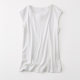 Mid-length loose V-neck t-shirt top with pure cotton inner layer