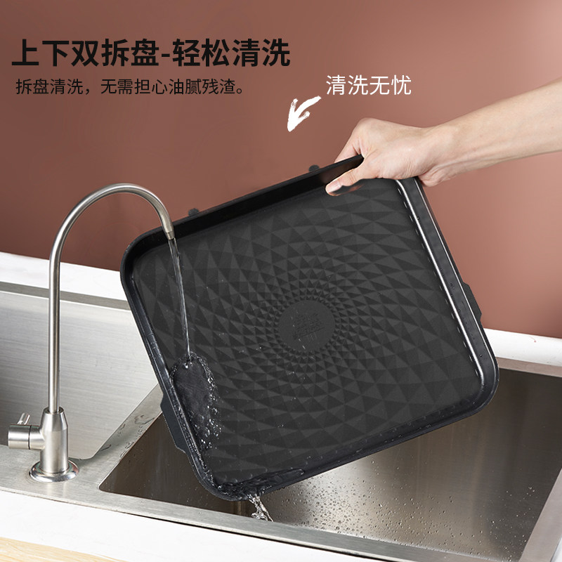 利仁家用双面加热可拆洗煎烤煎烤机 LIVEN利仁电饼铛/可丽饼机/薄饼机