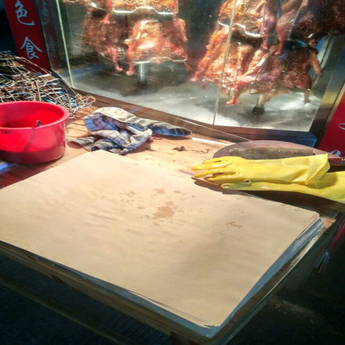 手撕鸭纸牛皮纸烤鸭叫花鸡食品包装餐盘垫底纸一次性吸油纸 包邮 - 图2