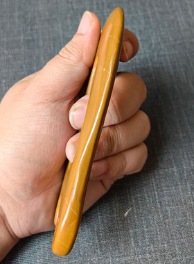 纯黄R型板刮痧按摩夹脊 泗水正品泗滨砭石点穴按摩经络梳