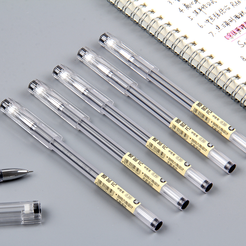 天卓中性笔原品记0.35mm 0.5全针管简约日系快干教师红笔黑色学生用水笔刷题顺滑好写办公签字笔学习书写用品 - 图2