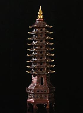 纯铜文昌塔十三层13层办公室书房装饰摆件九层9层学生书桌工艺品