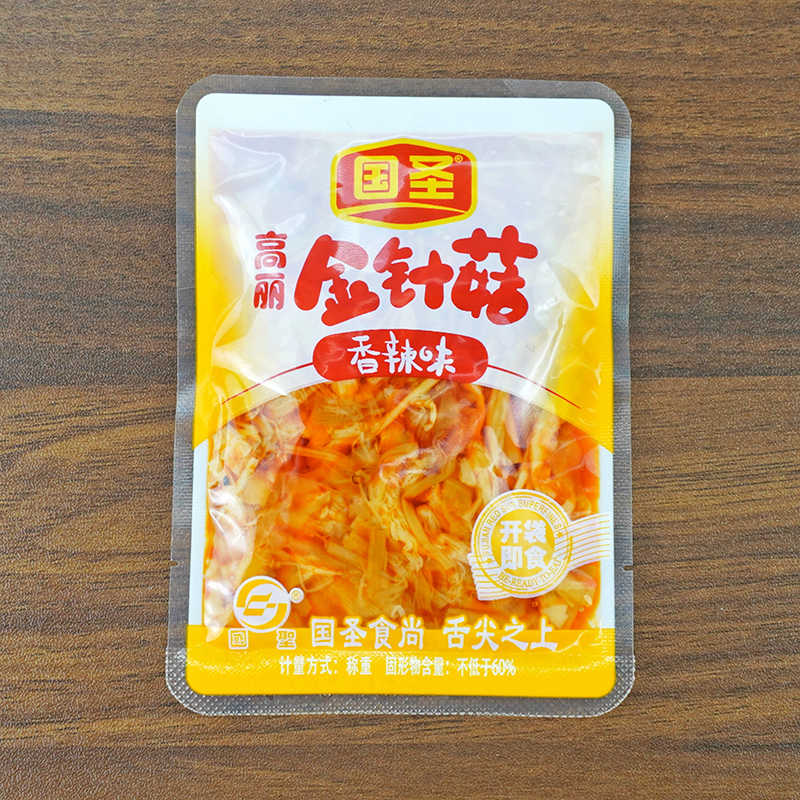 国圣金针菇脆笋香辣味山椒味竹笋片小包装开袋即食休闲零食下饭菜 - 图2