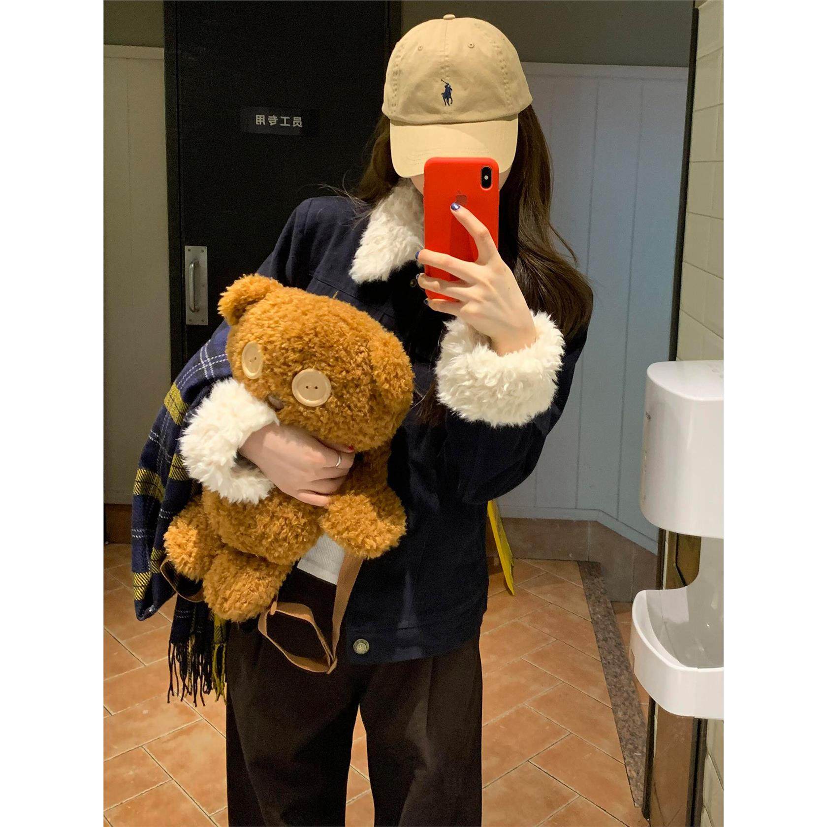 2025新款韩系牛仔外套女秋冬加厚小个子高级感短款上衣拼毛毛棉服,淘宝优惠券,粉丝福利购,淘宝优惠卷