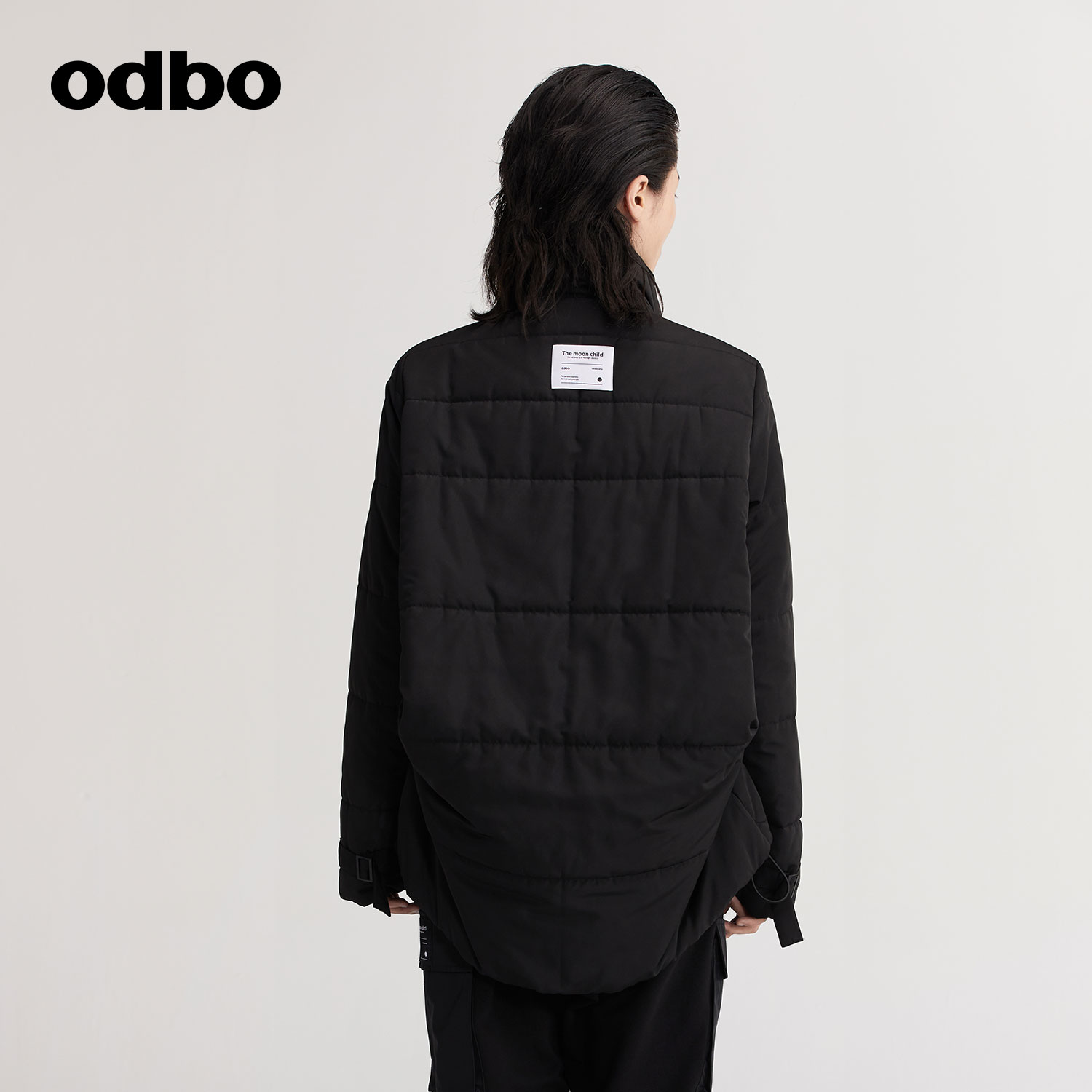 【商场同款】odbo/欧迪比欧秋冬季女装黑色棉服女短款百搭外套潮