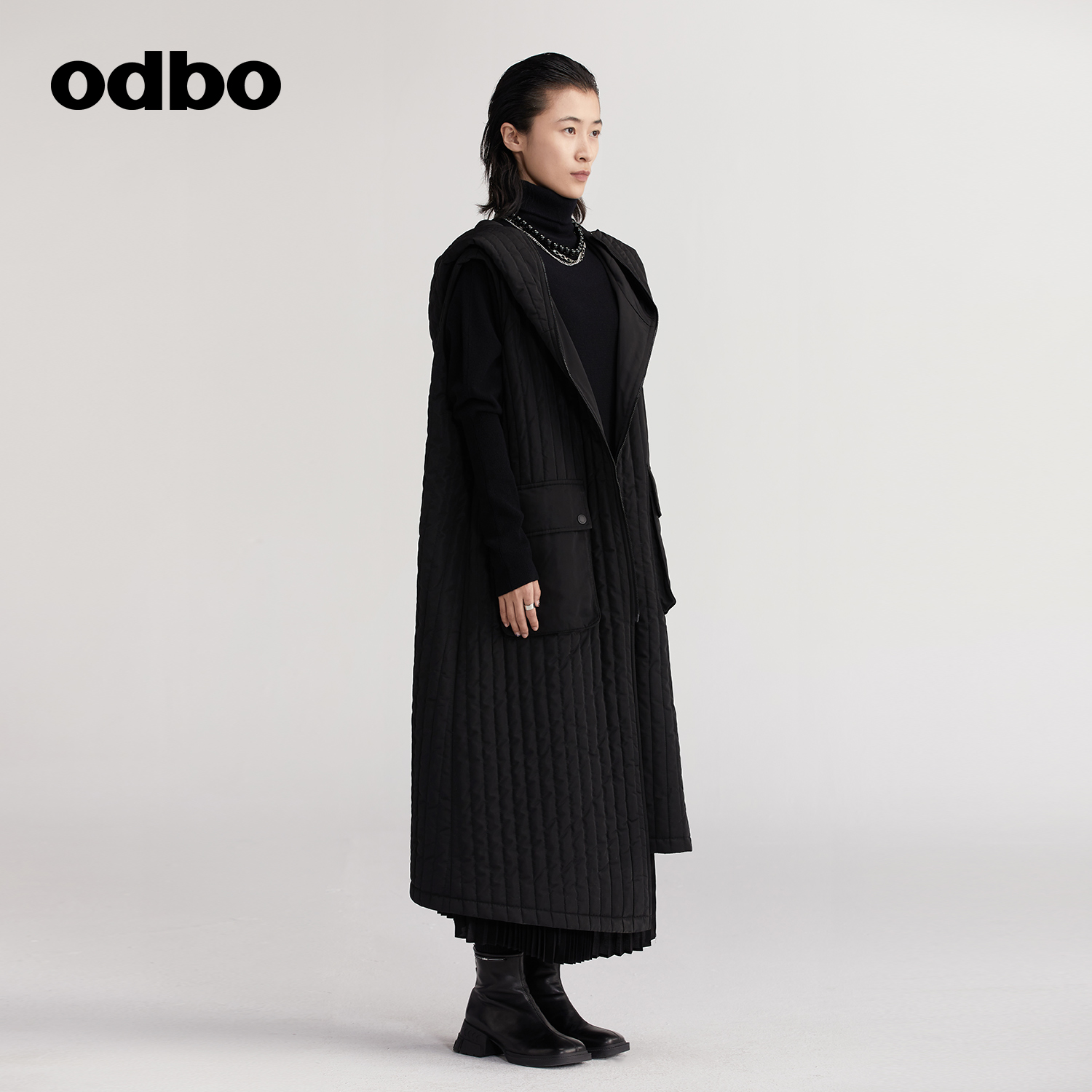 【商场同款】odbo/欧迪比欧冬季新款棉服女设计感小众背心