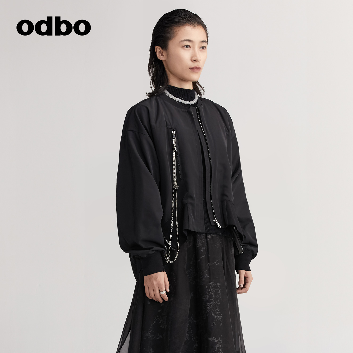 odbo/欧迪比欧原创设计男女同款短外套女夏装新款短款上衣潮 - 图0