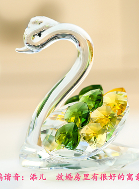 摆设水晶天生一对展柜格子摆件