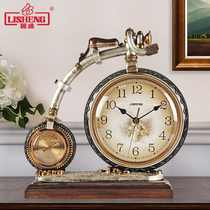 Lisein Eurostyle Seat Clock Silent Large Number Clock Bike Creative Quartz Clock Table Clock Personality Handicraft Pendulum