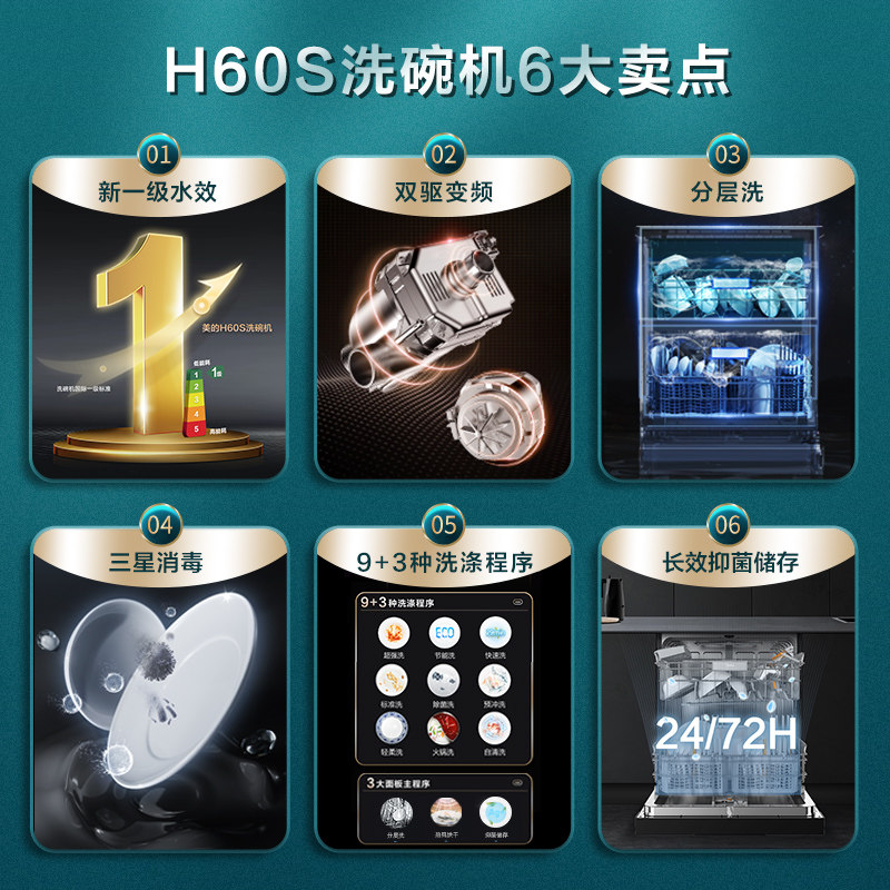 美的全自动家用嵌入式独立式洗碗机 美的永恒利信洗碗机