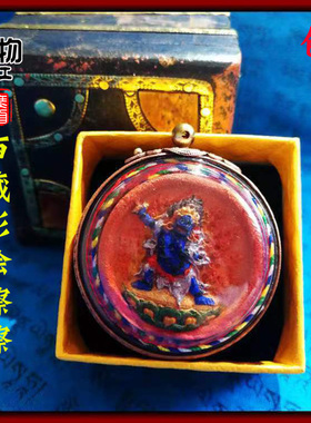 西藏擦擦矿物质手工彩绘金刚手菩萨佛像吊坠唐卡藏式挂件项坠饰品