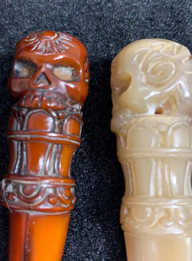 diy牛角骷髅白色饰品配件吊坠