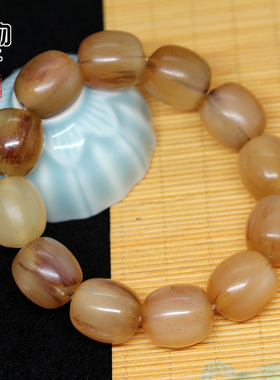 桶珠山羊角原色高密手串手链