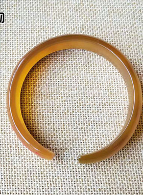 天然老羊角雕刻道家护身符手镯原色带血丝纹手环饰品配件