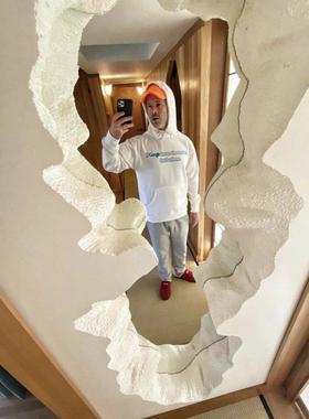 Danie丹尼尔被侵蚀的镜子破坏感摆件雕塑美式欧式意大利装饰家具