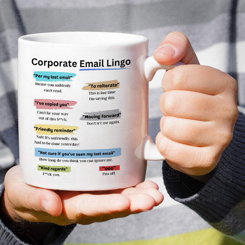 Corporate Email Lingo 办公室同事外贸邮件 陶瓷马克杯水杯杯子 - 图1