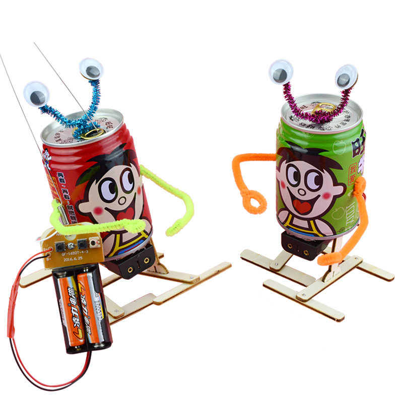 旺仔易拉罐机器人DIY科技小制作材料创意小发