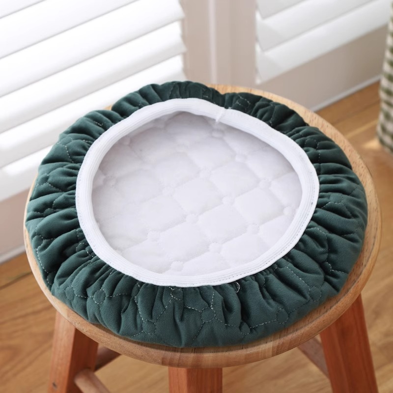 圆凳子套罩加厚坐垫安装便携四季通用家用学校餐厅圆形坐套简约