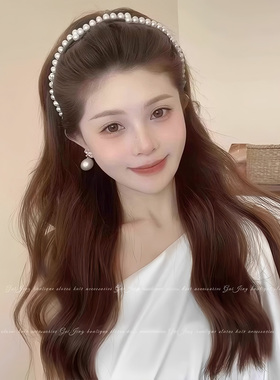 珍珠发箍折叠女生气质便携不勒头