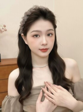 迷雾森林网纱晕染高颅顶发箍