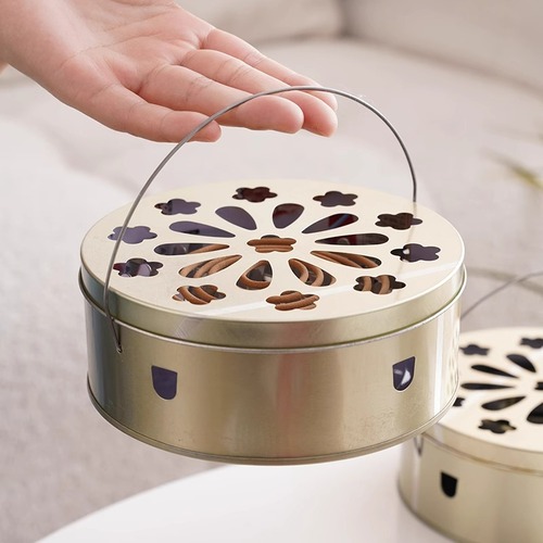 创意蚊香盒托盘架子家用檀香盒安全带盖可手提防火接灰盒蚊香支架