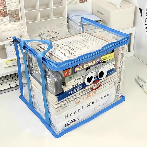 旧书收纳箱大容量书本整理神器学生宿舍书架书籍袋透明防潮防尘袋 - 图3