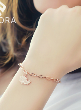 可爱小牛钛钢手链金属招财不掉色