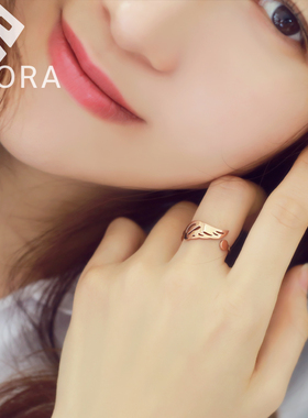 翅膀戒指女钛钢不掉色开口高级感